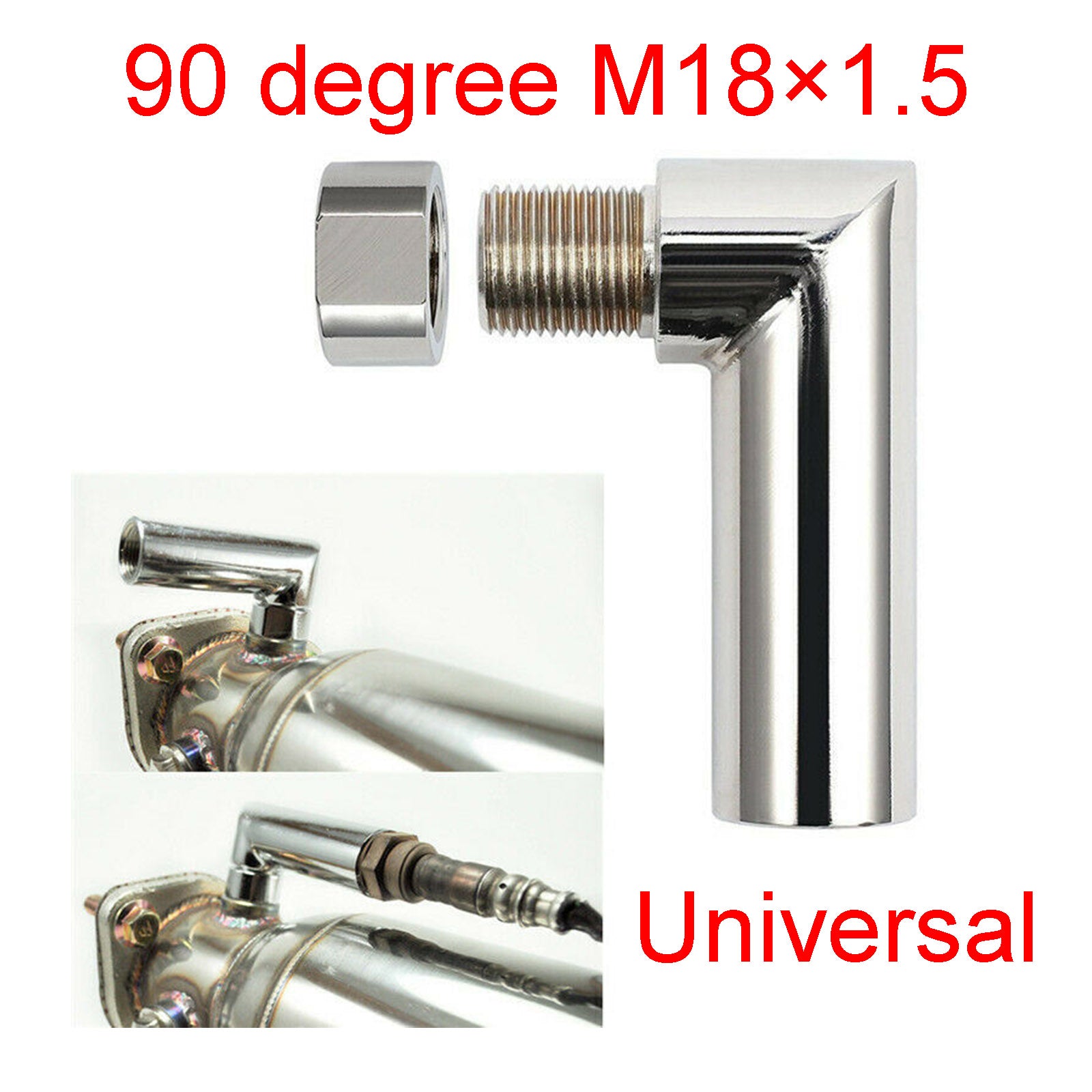 M18X1.5 O2 Oxygen Spacer Sensor Angled Extender 90 Degree 02 Bung Extension