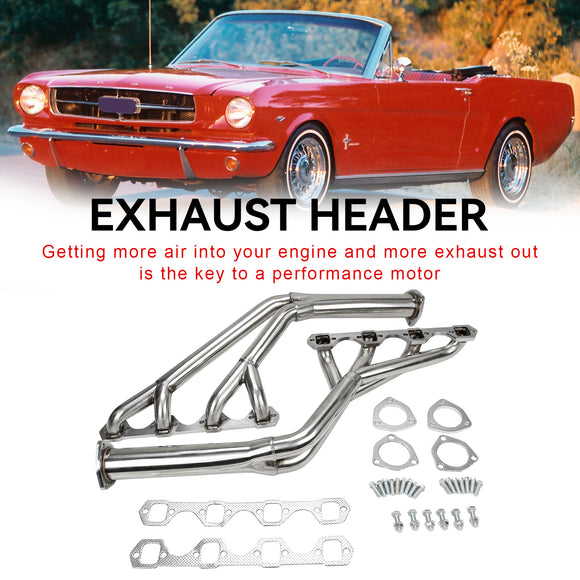 Collecteur d'échappement en acier inoxydable pour Ford Mustang 260/289/302 V8 Tri-Y 1964-1970