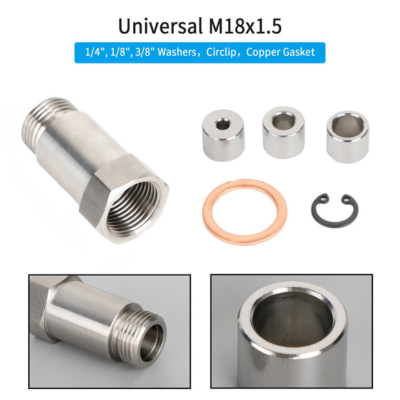 Universal 45MM M18X1.5 O2 Oxygen Spacers Adapter Kit Car Exhaust Oxygen Extender Spacer W/Gasket Generic