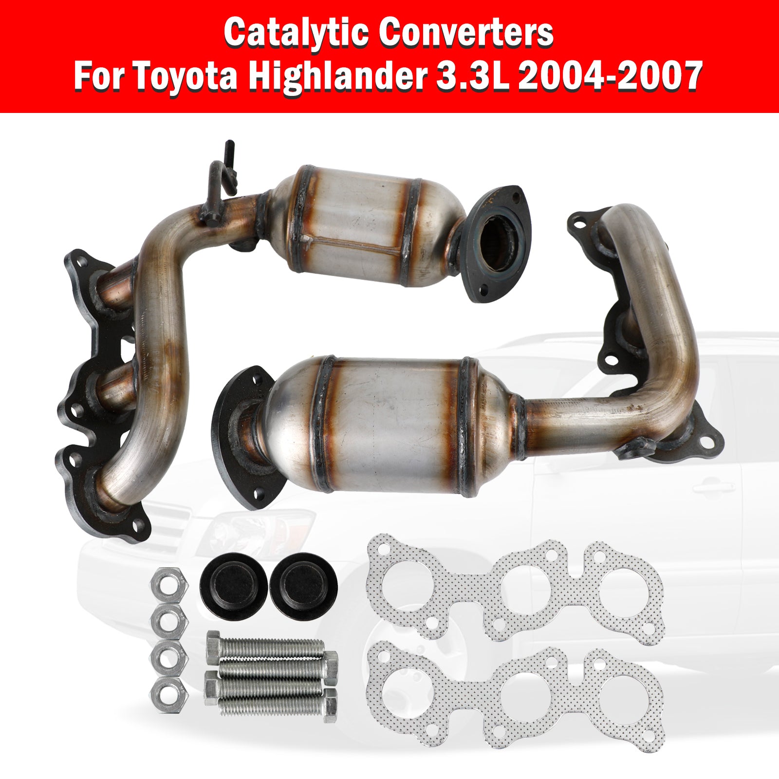 Toyota 2004-2007 Highlander 3.3L Manifold Bank1 & Bank2 Catalytic Converters - 0