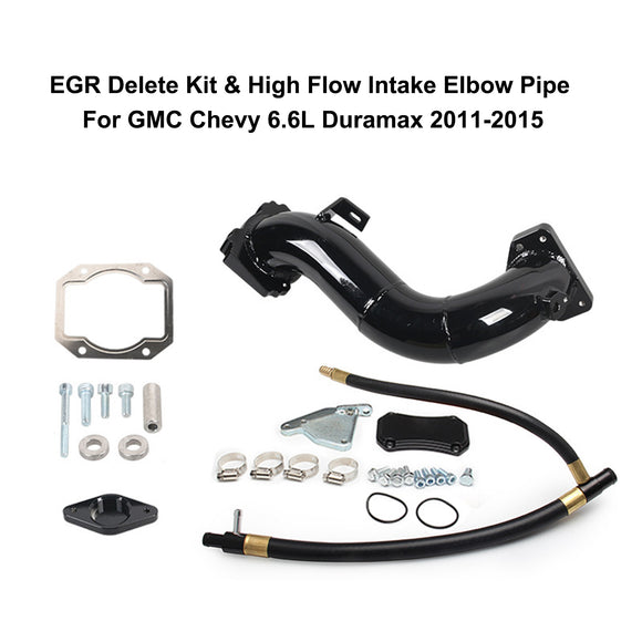 Kit de suppression EGR Duramax et tuyau d'admission coudé à haut débit pour GMC 2500 3500 6,6 L 2011-2015
