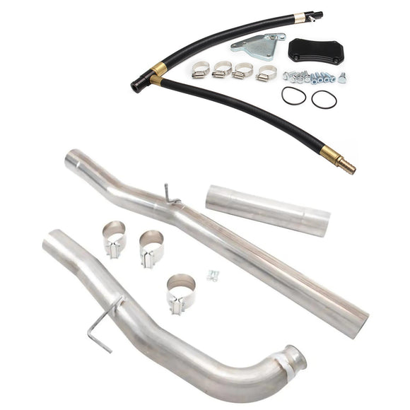 Kit de suppression de silencieux d'échappement et de recirculation des gaz d'échappement (EGR) pour GMC Sierra 6,6 L 2500HD 3500HD Duramax LML Diesel 4" (2011-2015)