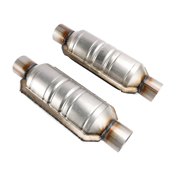 Universal 2Pcs 2.5" Inlet & Outlet Catalytic Converter