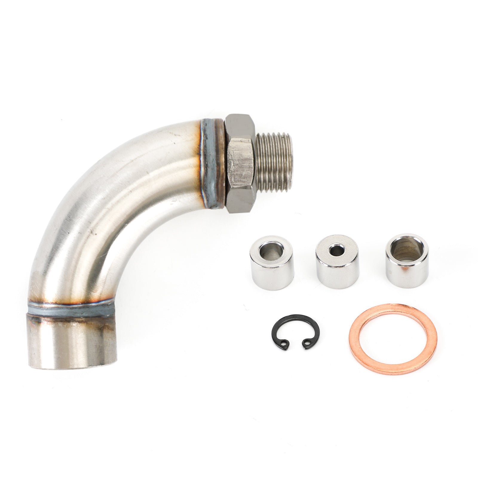 J Style 304 Stainless Steel M18X1.5 O2 Oxygen Sensor Angled Extender Spacer Kit