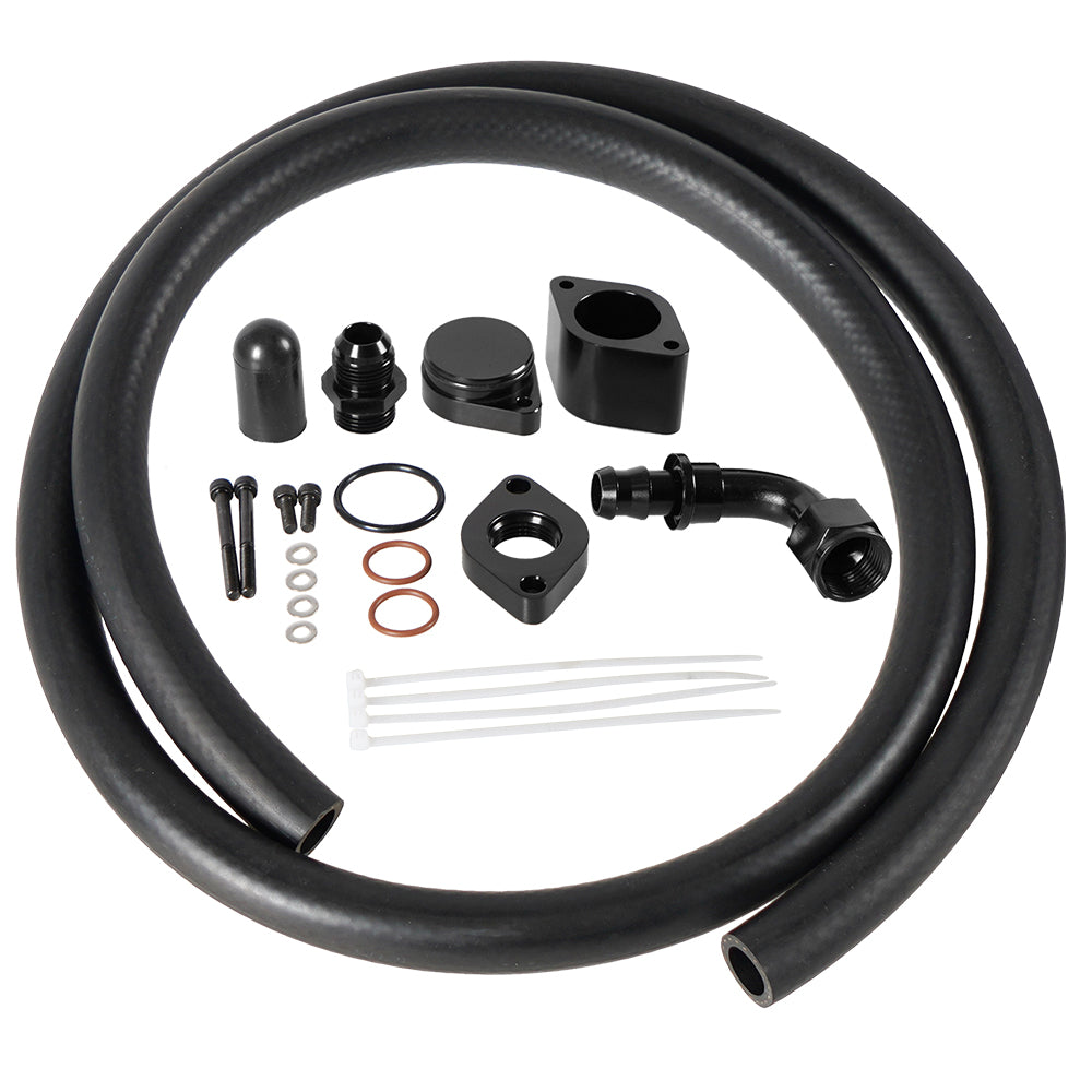 Ford 2011-2024 F250 F350 F450 F550 6.7L Powerstroke CCV Reroute Kit + CCV Baffle Internal Catch Can