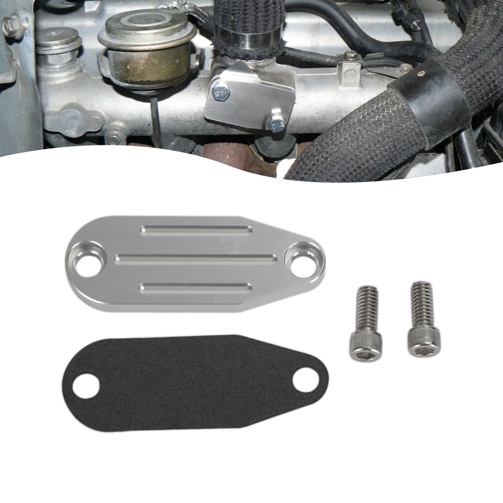 GM 2.0, 2.2, 2.5, 2.8, 3.0, 3.8, 4.3, 4.9, 5.0, 5.7, 6.6, 7.4, 8.2 EGR Delete Plug Block Off Plate Kit - 0