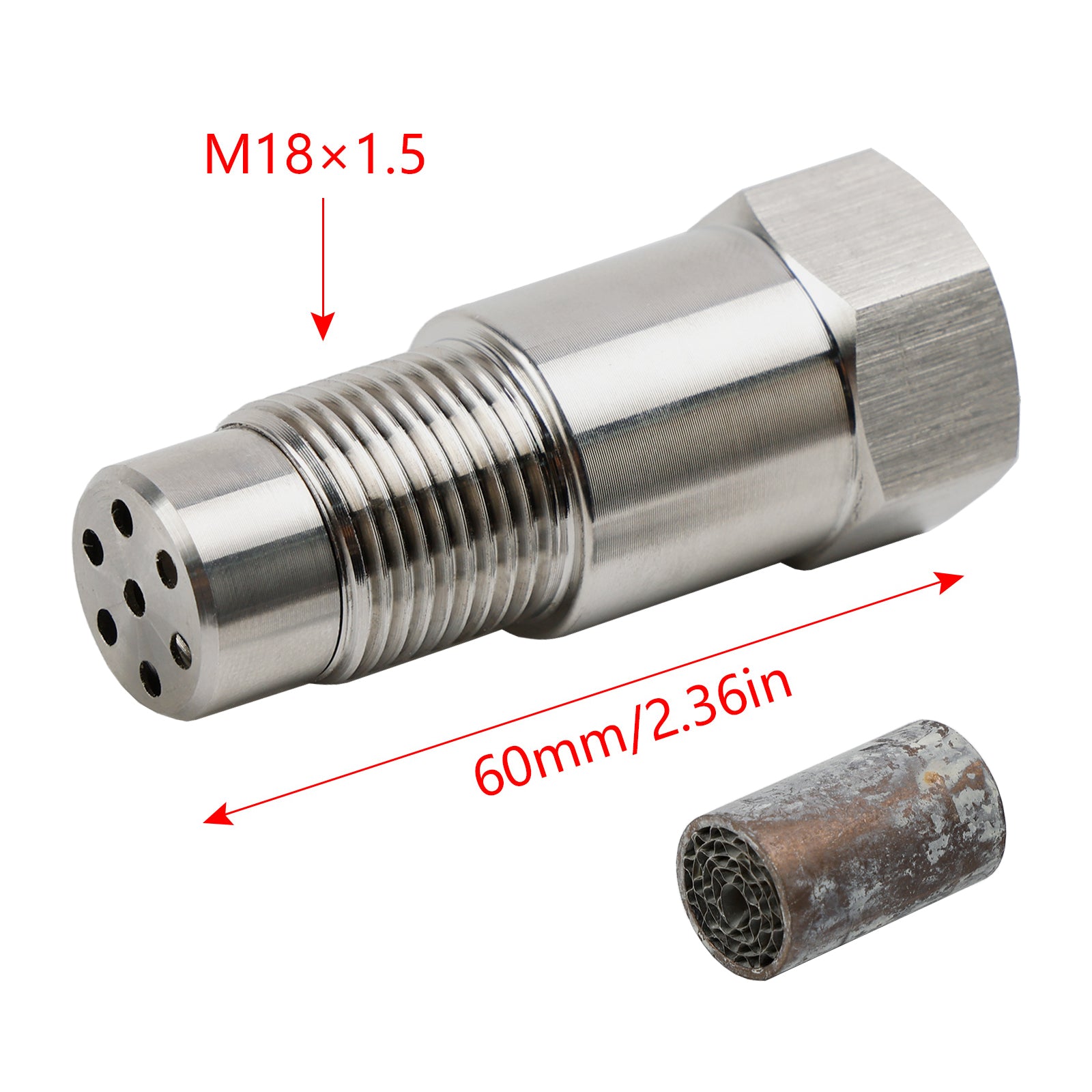 Mini Catalytic Converter CEL Eliminator - 60MM O2 Sensor Adapter for Check Engine Light