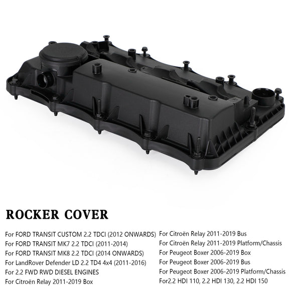 Ford Transit MK7 MK8 2.2 Rocker Cam Cover+Seals Custom Relay Boxer Defender 1717679 BK2Q6K271AK 1738747 1858445