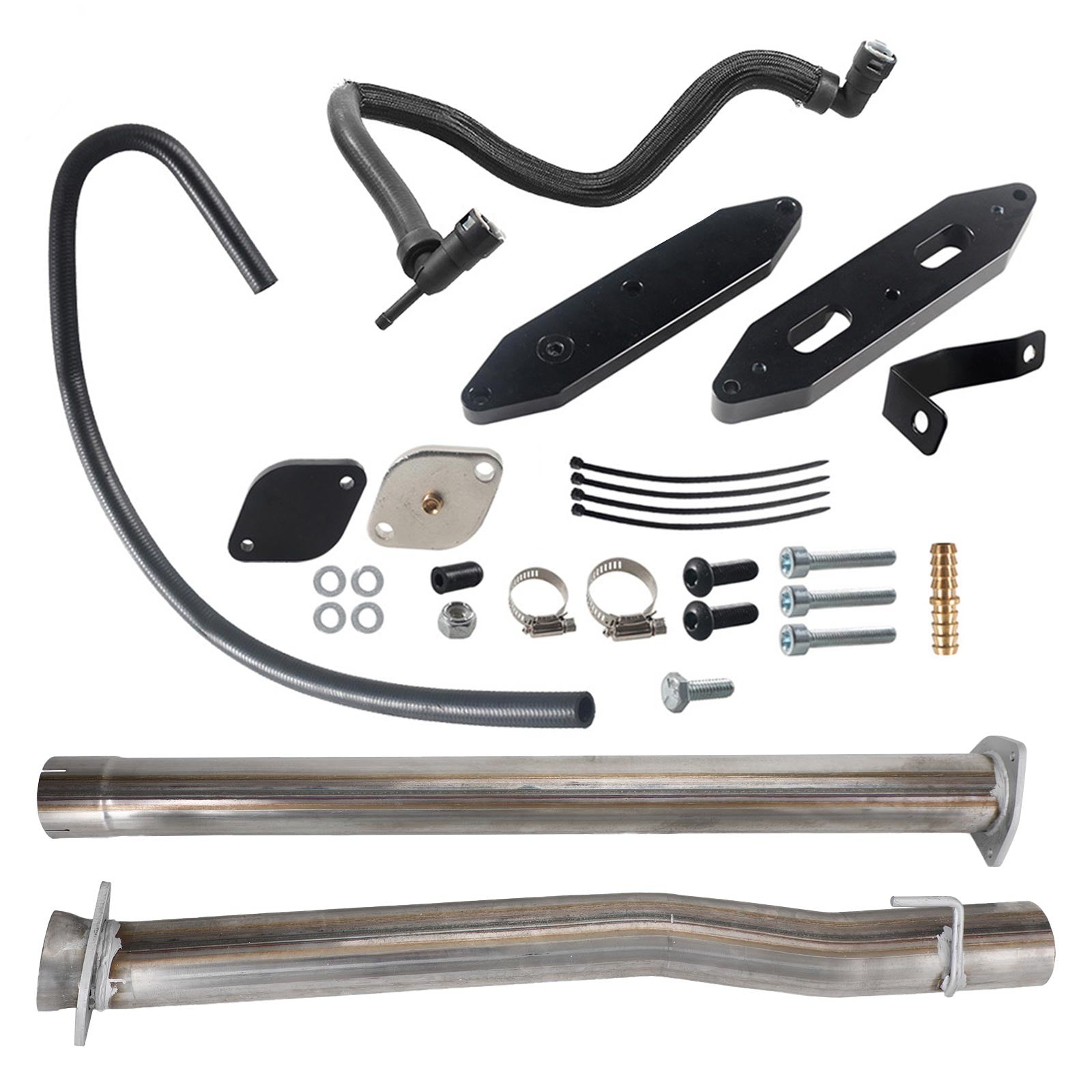 4" Muffler Exhaust Pipe + EGR Delete Kit for 2011-2022 6.7L Ford F-250 F-350 F-450