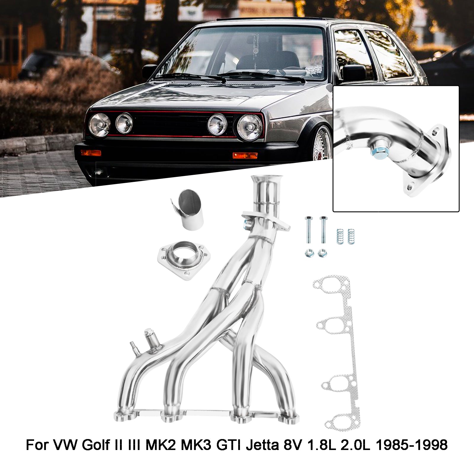 VW 1985-1998 Golf II III MK2 MK3 GTI Jetta 8V 1,8L 2,0L Auspuffkrümmer