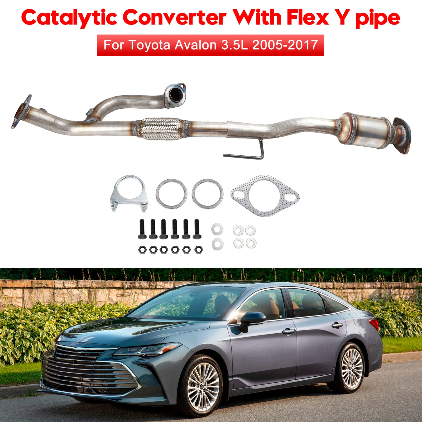 Lexus 2005-2017 ES350 3.5L Catalytic Converter with Flex Y Pipe