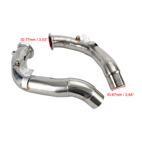 BMW 2011-2018 S63 F10/F12 M5 & M6 Stainless Steel 3" Exhaust Manifold Downpipes - 0