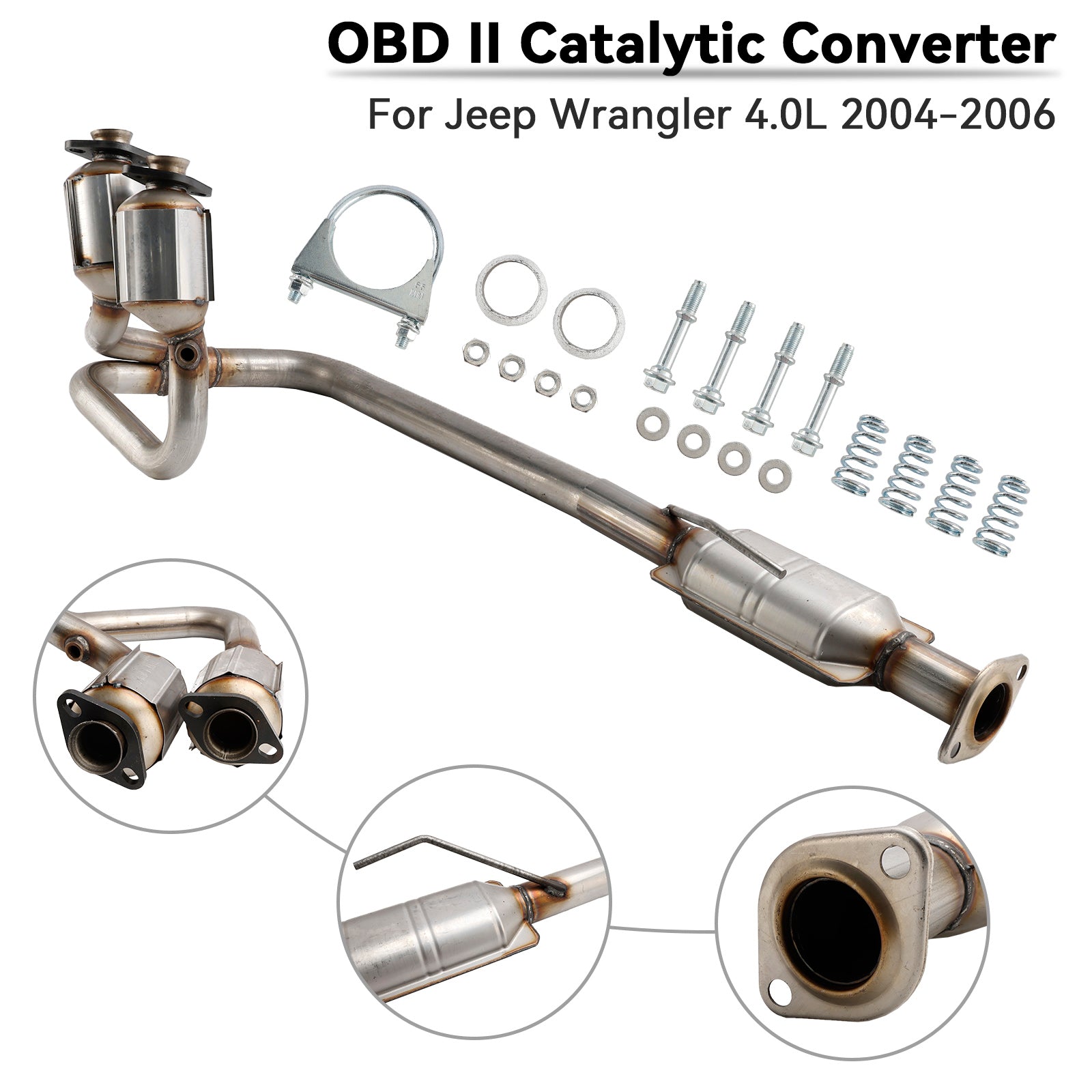 Jeep 2004 2005 2006 Wrangler 4.0L Front Catalytic Converter OBD2