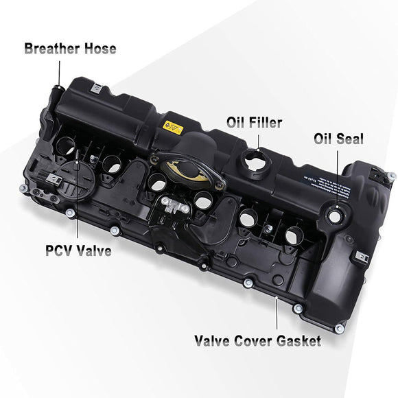 BMW E70 E82 E90 X5 128i 328i 528i Valve Cover w/ Gasket Bolts 11127552281