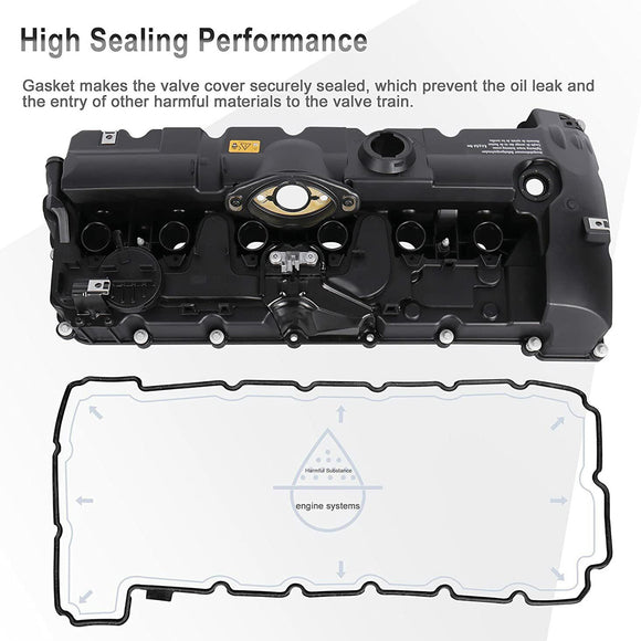 BMW E70 E82 E90 X5 128i 328i 528i Valve Cover w/ Gasket Bolts 11127552281