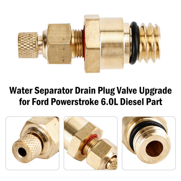 Water Separator Drain Plug Valve Upgrade for Ford Powerstroke 6.0L Diesel Part