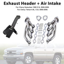 Exhaust Header Air Intake Fit Chevy Fit GMC Avalanche Silverado 2000-2006 V8-2