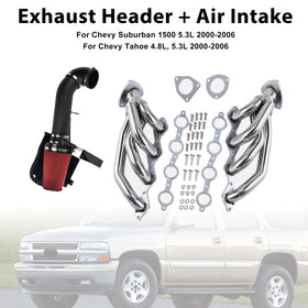 Air Intake Exhaust Header Fit Chevy Fit GMC Avalanche Silverado 2000-2006 - 0