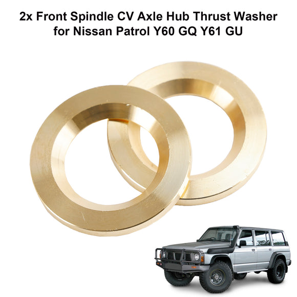 2x Front Spindle CV Axle Hub Thrust Washer for Nissan Patrol Y60 GQ Y61 GU 40589C6000