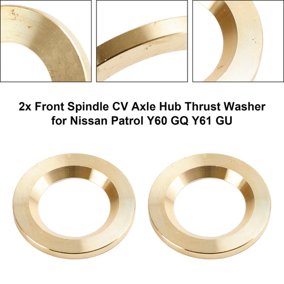 2x Front Spindle CV Axle Hub Thrust Washer for Nissan Patrol Y60 GQ Y61 GU 40589C6000