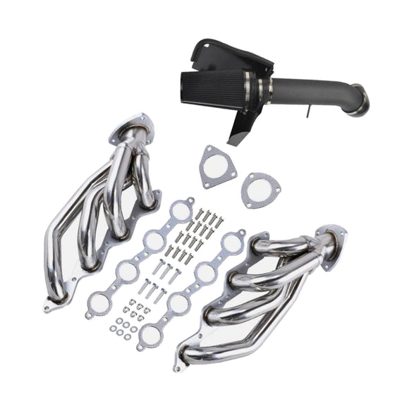Exhaust Header Air Intake Fit Chevy Fit GMC Avalanche Silverado 2000-2006 V8