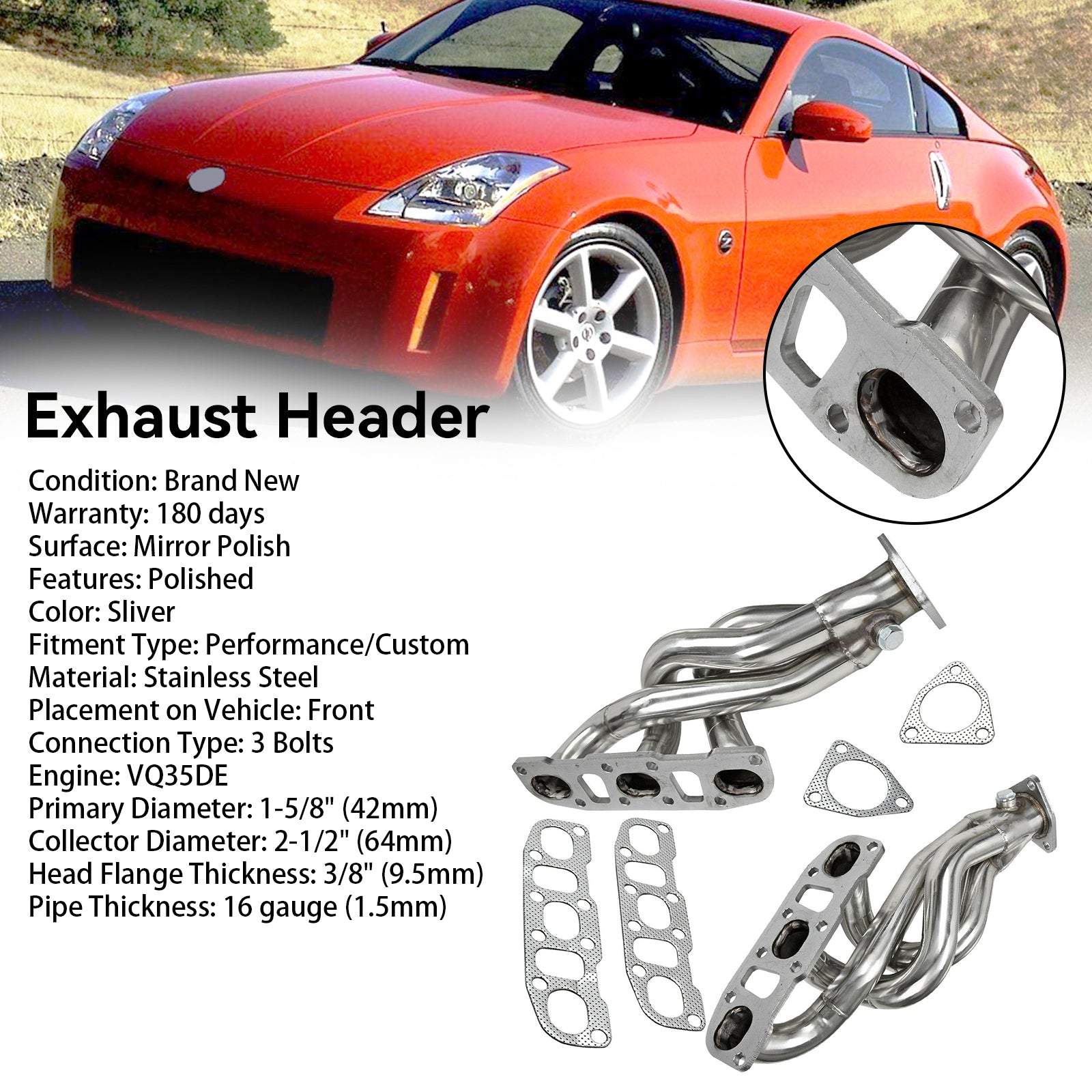 Nissan 2003-2006 350Z Z33 VQ35DE Motor-Shorty-Krümmer