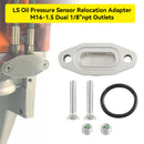 Billet LS Twin Turbo Dual 90 degree 1/8Inch NPT Oil Feed Line Adapter Plate-2