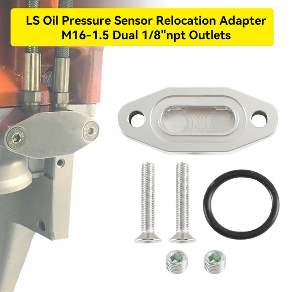 Billet LS Twin Turbo Dual 90 degree 1/8Inch NPT Oil Feed Line Adapter Plate