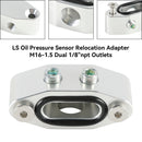 Billet LS Twin Turbo Dual 90 degree 1/8Inch NPT Oil Feed Line Adapter Plate-5