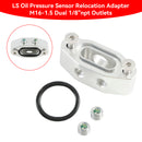Billet LS Twin Turbo Dual 90 degree 1/8Inch NPT Oil Feed Line Adapter Plate-7