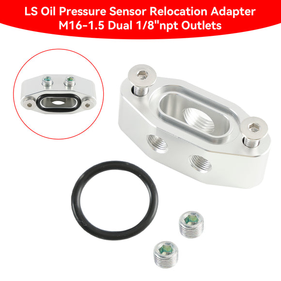 Billet LS Twin Turbo Dual 90 degree 1/8Inch NPT Oil Feed Line Adapter Plate
