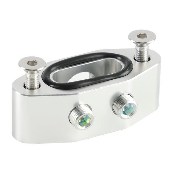 Billet LS Twin Turbo Dual 90 degree 1/8Inch NPT Oil Feed Line Adapter Plate