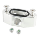 Billet LS Twin Turbo Dual 90 degree 1/8Inch NPT Oil Feed Line Adapter Plate-17