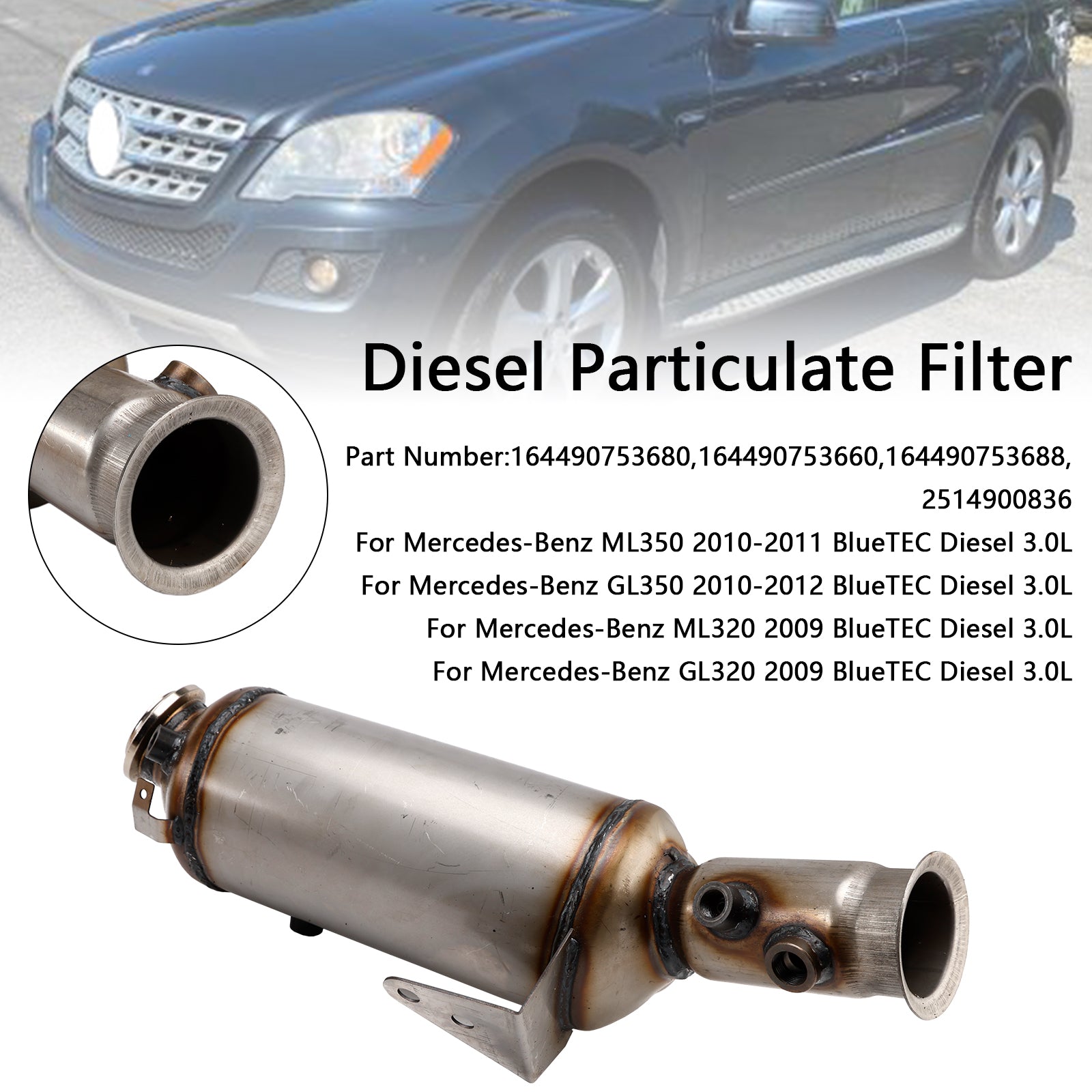 Mercedes-Benz ML320 GL320 2009 BlueTEC Diesel 3.0L Particulate Filter DPF