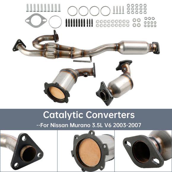 Nissan Murano 3,5 L 2003-2007 : lot de 3 catalyseurs