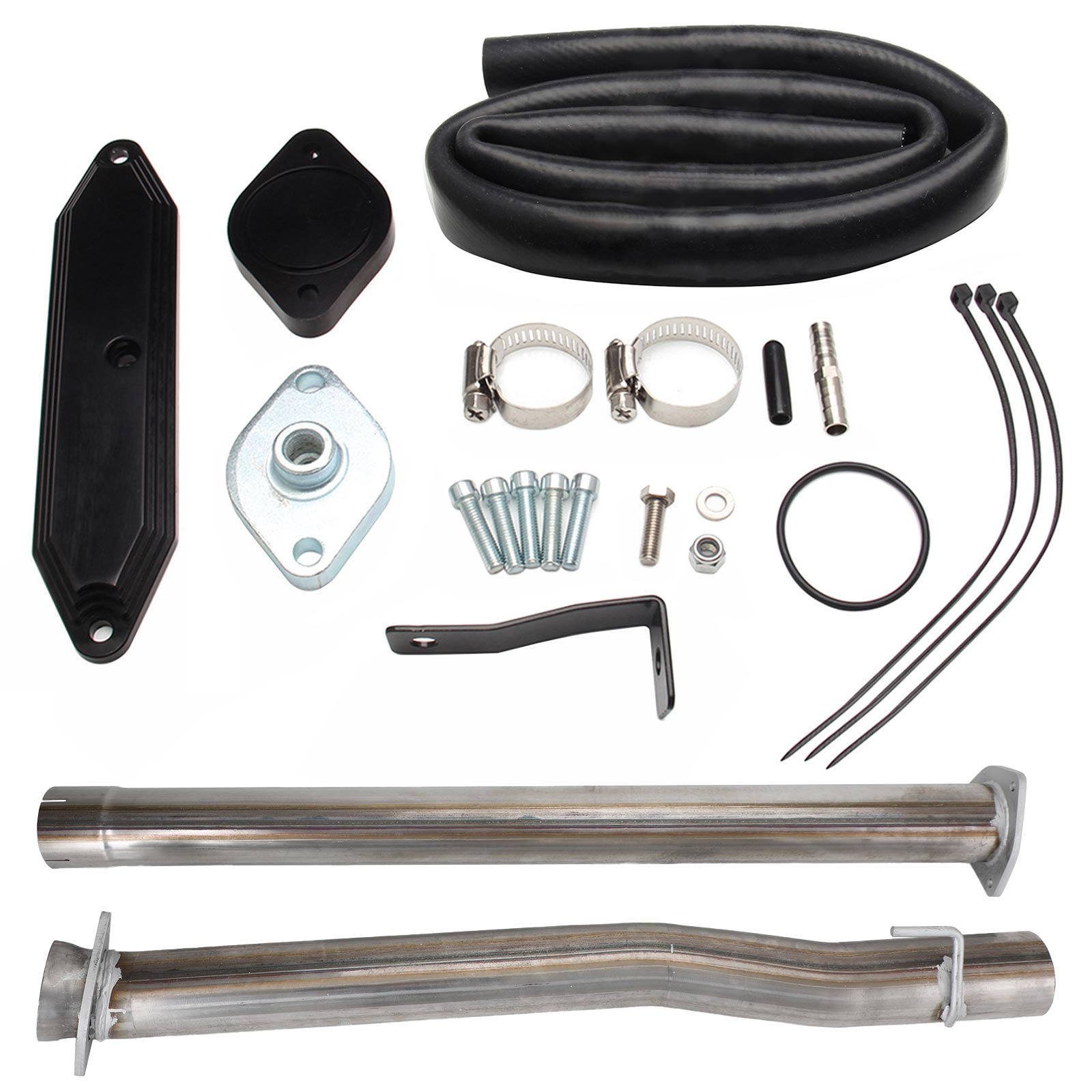 4" Muffler Exhaust Pipe + EGR Delete Kit for 2011-2022 6.7L Ford F250 F350 F450 F550 Super Duty