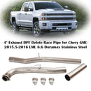 Tuyau d'échappement de course avec suppression du filtre à particules diesel (DPF) pour Chevy GMC 2015.5-2016 LML 6.6 Duramax en acier inoxydable de 4 pouces-7