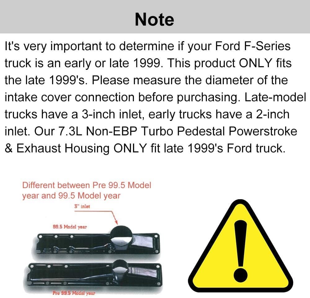 Ford 1999.5-2003 7.3L Powerstroke Diesel Turbo Pedestal +Bolts & Exhaust Housing Non-EBP Valve Kit