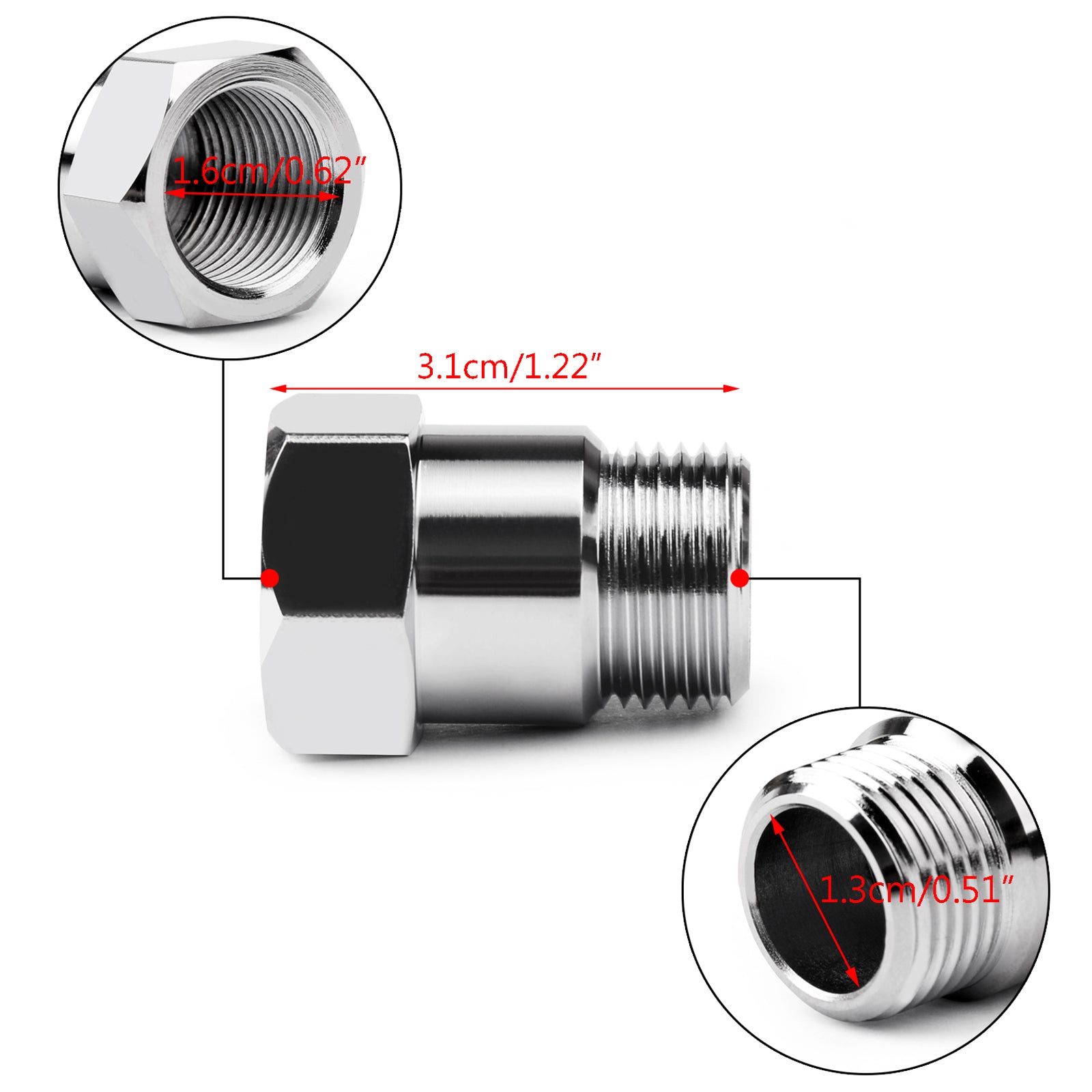 O2 Oxygen Sensor Test Pipe Extension Extender Adapter Spacer M18 X 1.5 Bung 32mm