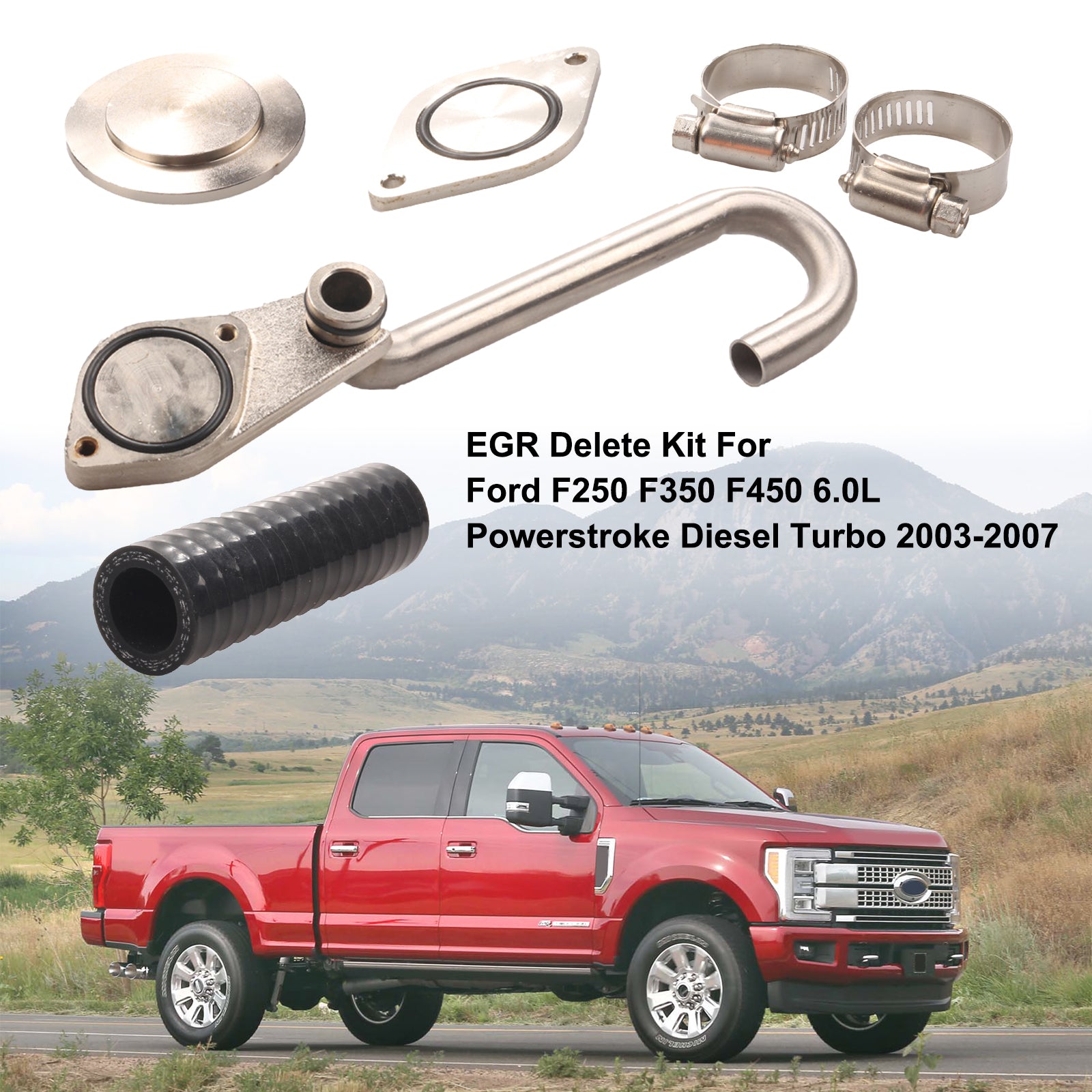 Ford 2003-2005 Excursion 6.0L Powerstroke Diesel Turbo EGR Delete Kit - 0