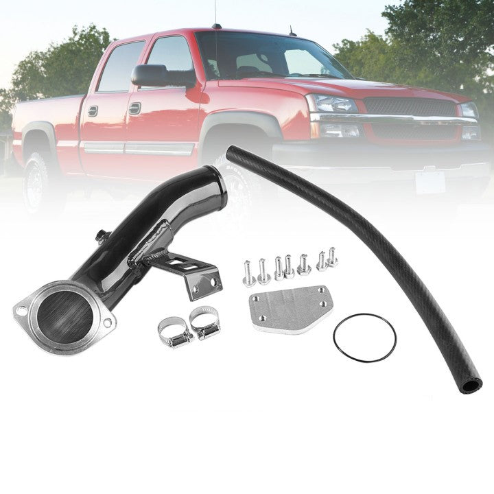 GMC 5/2004-2005 Sierra 2500 3500 HD 6.6L V8 Diesel Turbo Duramax LLY EGR Delete Kit with High Flow Intake Elbow