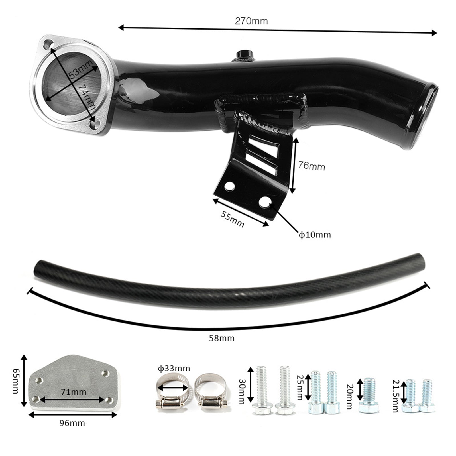 Chevrolet 2004-2005 Siverado 2500 HD 3500 EGR Delete Kit with High Flow Intake Elbow