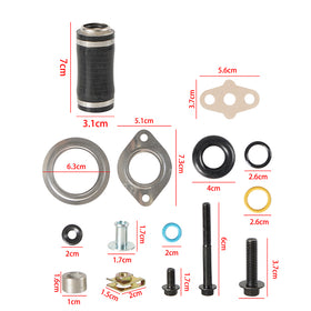 Ford 2003-2010 F250 F350 E350 6.0 6.0L EGR Cooler Intake Manifold Gasket Set with Hose - 0