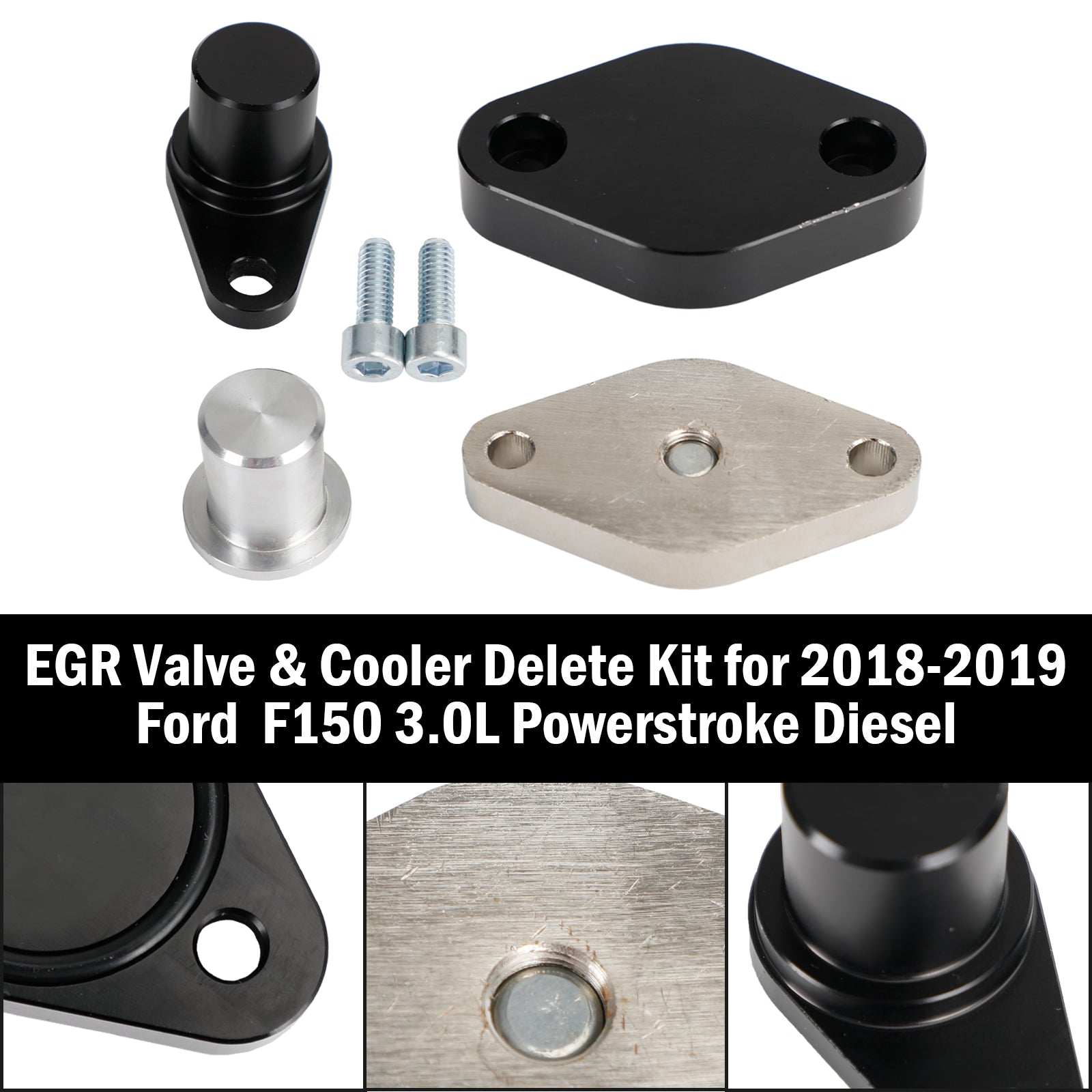 Ford 2018-2019 F150 3.0L Powerstroke Diesel EGR Valve & Cooler Delete Kit - 0
