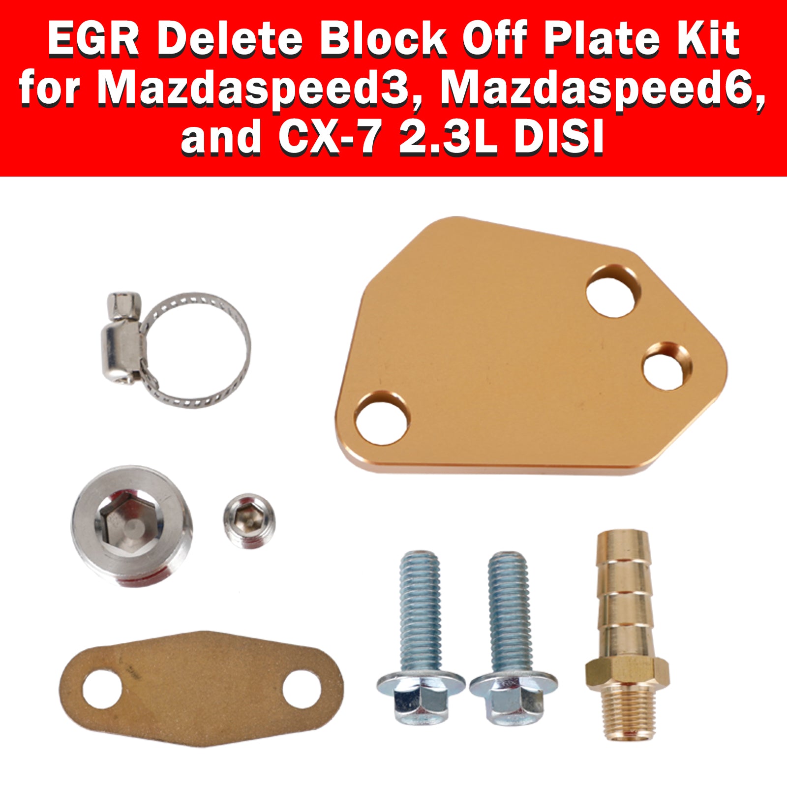 EGR Delete Block Off Plate Kit for Mazdaspeed3, Mazdaspeed6, and CX-7 2.3L DISI