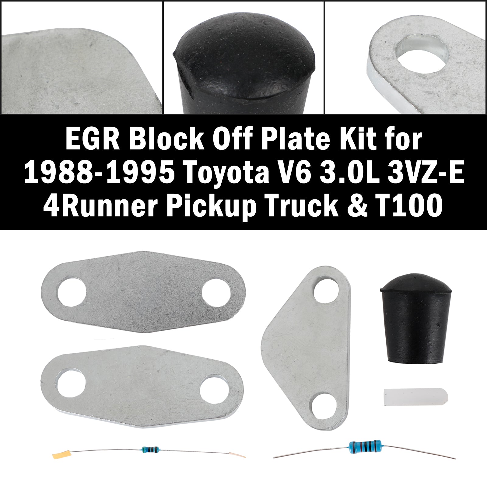 Toyota 1988-1995 4Runner V6 3.0L 3VZ-E Engines EGR Block Off Plate Kit - 0