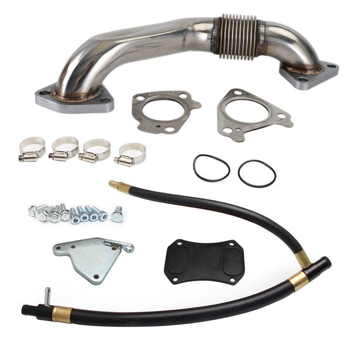 GMC 2011-2015 Sierra 2500HD 3500HD 6.6L EGR Delete & Cooler Race Kit w/ Up pipe