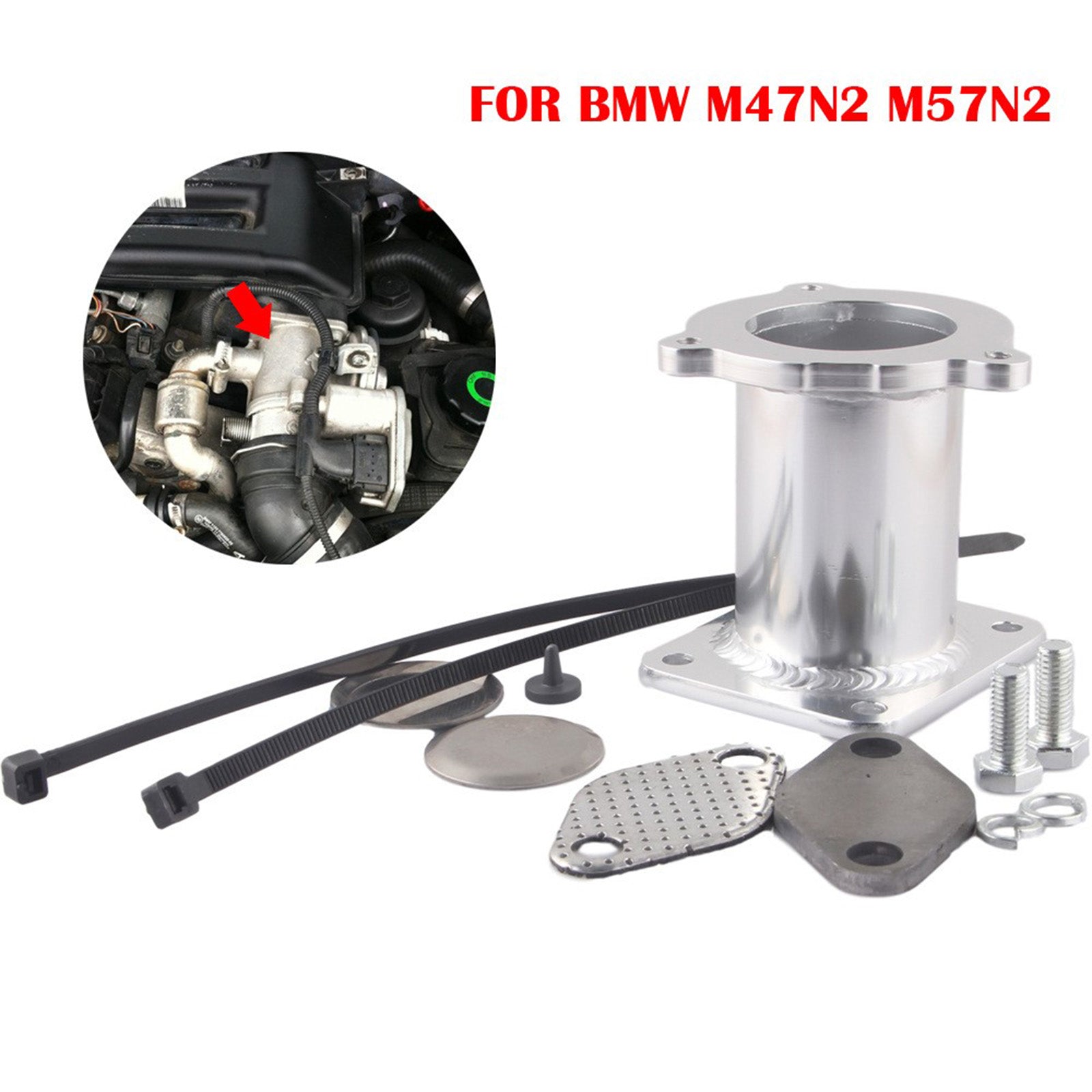 BMW 2005-2009 3 series E93 330d M47N2 M57N2 Engine Diesel EGR Delete Blanking Blank Kit