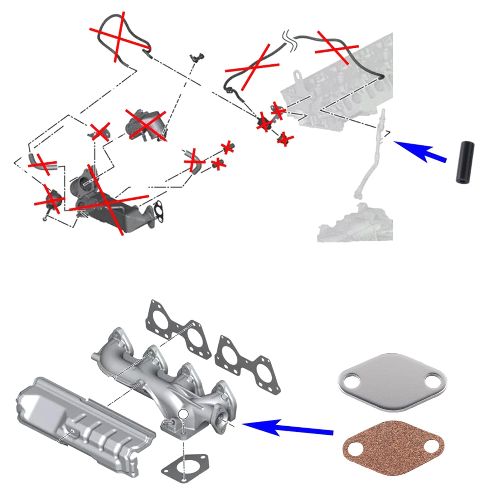 BMW N47 N47S 2.0 D E81 87 88 82 90 E84 EGR Cooler Gasket Repair Replace Kit