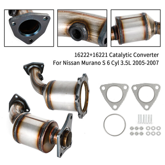 Convertisseur catalytique avant gauche et droit pour Nissan Murano S 6 cylindres 3,5 L 2003-2007 (16222 et 16221)